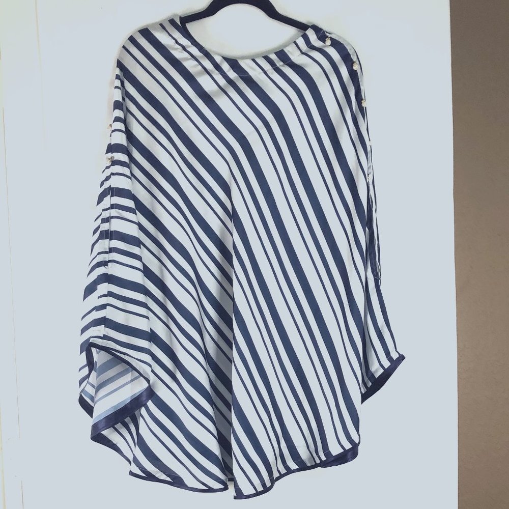 Striped Indian Pakistani Poncho Style Kurta